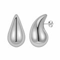 FACOKO Sterling Silver Chunky Teardrop Hoop Earrings Hypoallergenic Silver by Deal US