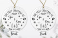 AnhTram97 Our First Christmas Oma and Opa Ornament 2025 White Ceramic by Deal US