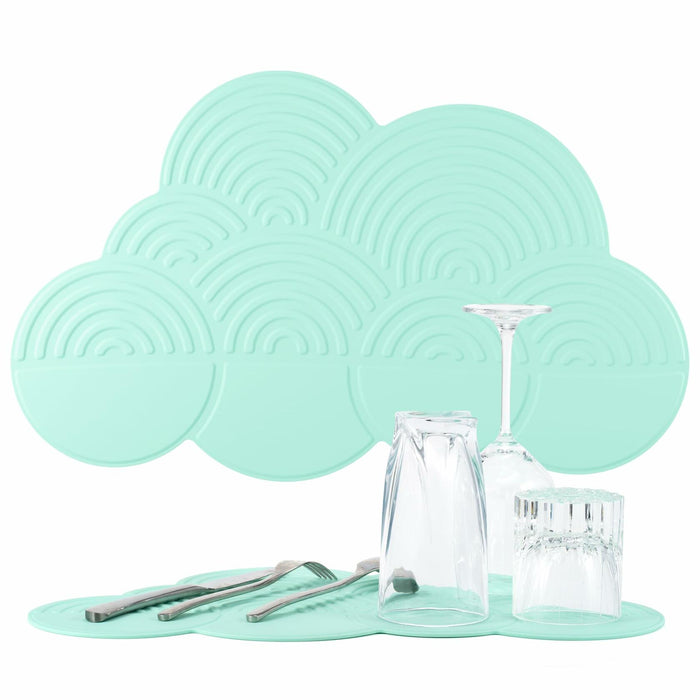 Generic Silicone Cloud-Shaped Dish Drying Mat Heat-Resistant Mintcream by Deal US