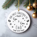 AnhTram97 Our First Christmas Oma and Opa Ornament 2025 White Ceramic by Deal US