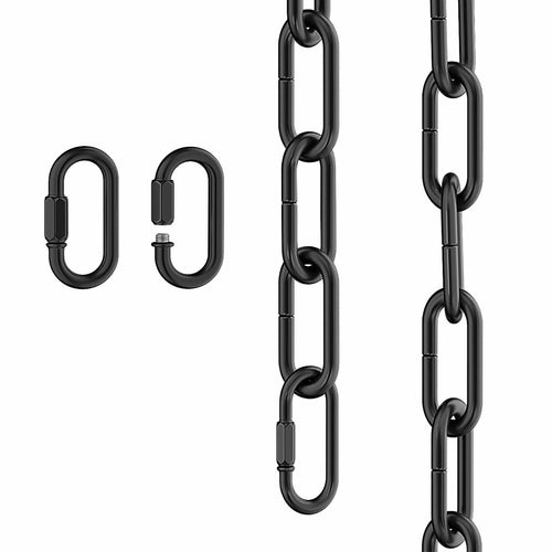 Garini 6ft Industrial Black Metal Light Fixture Chain Pendant Chandelier by Deal US