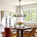 Garini 6ft Industrial Black Metal Light Fixture Chain Pendant Chandelier by Deal US