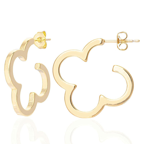 ETREM Clover Leaf 14K Gold Plated Lucky Clover Earrings Nickel Free Gold by Deal US