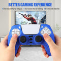 YoRHa PS5 Controller Protective Skins Blue x2 with Thumb Grips x8 Plugs x8 by Deal US