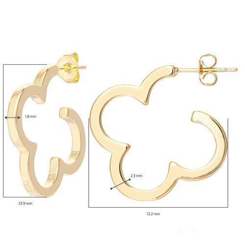 ETREM Clover Leaf 14K Gold Plated Lucky Clover Earrings Nickel Free Gold by Deal US