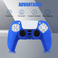 YoRHa PS5 Controller Protective Skins Blue x2 with Thumb Grips x8 Plugs x8 by Deal US
