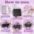 Mototo Graduation Cap Decorations Kit Purple Flowers Rhinestones Glitter DIY by Deal US