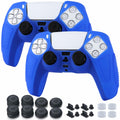 YoRHa PS5 Controller Protective Skins Blue x2 with Thumb Grips x8 Plugs x8 by Deal US