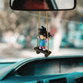 GONIAOCON Car Swing Ornament Purple Stainless Steel Rear View Mirror Decor by Deal US