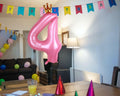 hzqruqh 40 Inch Crown Pink Number 4 Foil Mylar Balloon Baby Pink by Deal US