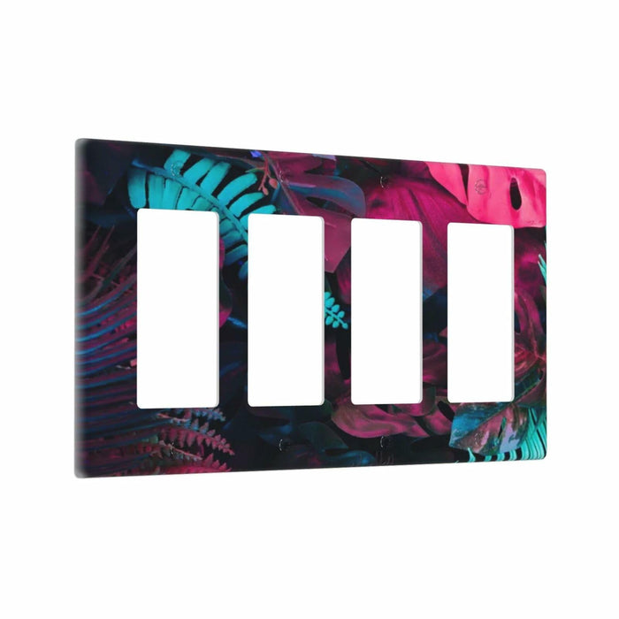 Wpshijia 4 Gang Tropical Banana Leaves Light Switch Cover Colorful PC by Deal US