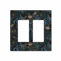 Thsanju Morris Tropical Leaf Double Rocker 2 Gang Switch Cover Dark Green Blue by Deal US