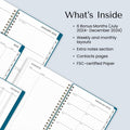 Blue Sky 2025 Weekly Monthly Planner 5x8 Wirebound Frosted Bakah Blue by Deal US