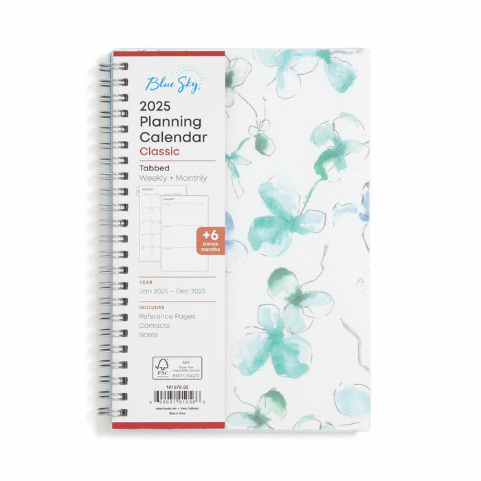 Blue Sky 2025 Weekly Monthly Planner Calendar 5x8 Flexible Cover Wirebound by Deal US