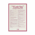 I LOVE YOU Lyrics Canvas Poster 12x18 Bedroom Wall Art Unframed Decor by Deal US
