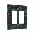 Thsanju Morris Tropical Leaf Double Rocker 2 Gang Switch Cover Dark Green Blue by Deal US