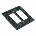 Thsanju Morris Tropical Leaf Double Rocker 2 Gang Switch Cover Dark Green Blue by Deal US