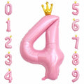 hzqruqh 40 Inch Crown Pink Number 4 Foil Mylar Balloon Baby Pink by Deal US