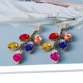Dtja Crystal Xmas Leaf Dangle Earrings Women Colorful Cubic Zirconia Big Style by Deal US