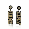 Fuqimanman2020 Acrylic Game Day Sports Letter Dangle Earrings Colorful by Deal US