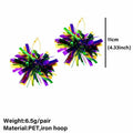 CHUU YUNG Colorful Mardi Gras Carnival Acrylic Tassel Dangle Earrings Style A by Deal US