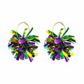 CHUU YUNG Colorful Mardi Gras Carnival Acrylic Tassel Dangle Earrings Style A by Deal US