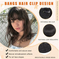 WZNBBOY Synthetic Clip in Bangs Hair Extensions Brown Black Wispy Fringe by Deal US