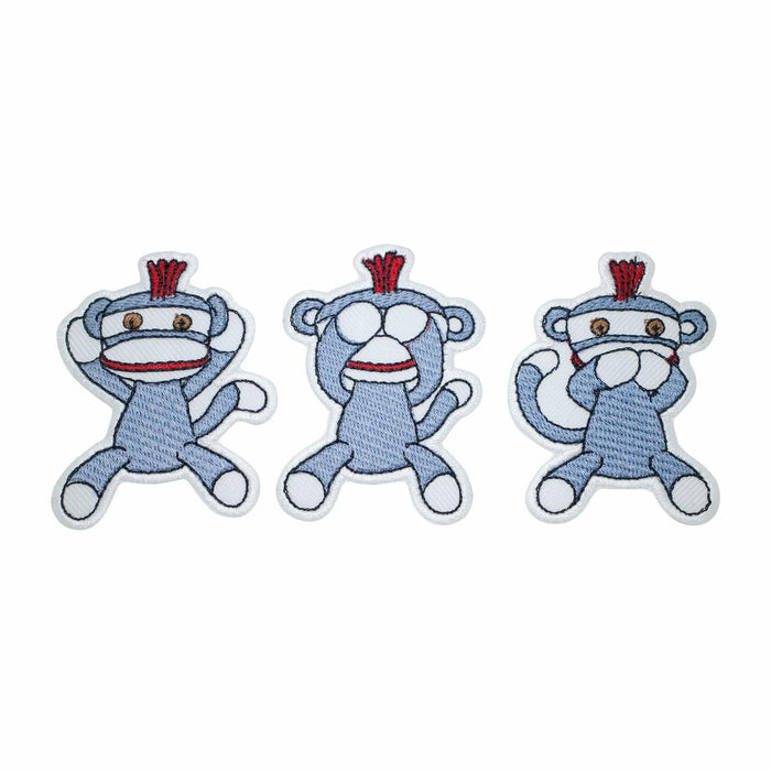 pipomama 3PCS Monkey Eye Mouth Ear Iron-On Embroidered Applique Patches by Deal US