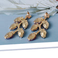 Dtja Crystal Xmas Leaf Dangle Earrings Women Colorful Cubic Zirconia Big Style by Deal US