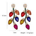 Dtja Crystal Xmas Leaf Dangle Earrings Women Colorful Cubic Zirconia Big Style by Deal US