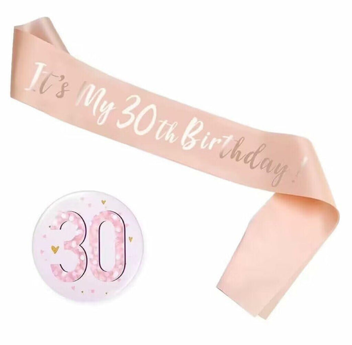 COLORFUL BLING Birthday Girl Satin Ribbon Button Pins Party Supplies by Deal US