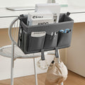 Berdeng Bedside Organizer Caddy 3 Pockets Mesh Side Pocket Gray 2 Pack by Deal US