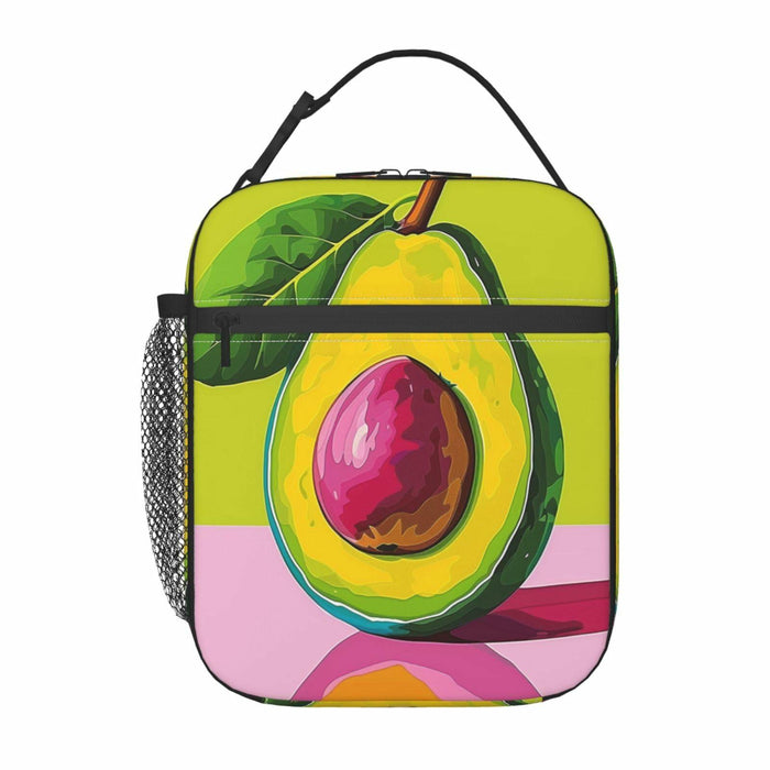cromcu Avocado Insulated Lunch Box Pink Reusable Cooler 1.37L Polyester by Deal US