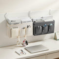 Berdeng Bedside Organizer Caddy 3 Pockets Mesh Side Pocket Gray 2 Pack by Deal US