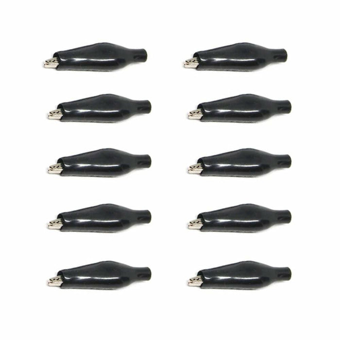 CNLW 10PCS 28MM Black Metal Alligator Clips Electrical Testing Probe Clamp by Deal US