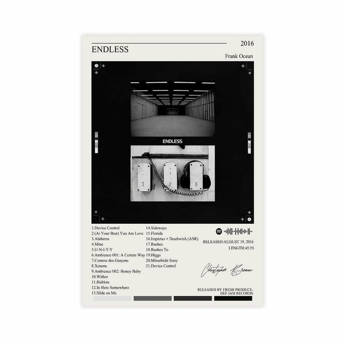 Nomzie Frank Ocean Endless Album Cover Poster Wall Art 12x18in by Deal US