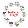 DNYMJBO 500 PCS Thank You Stickers 10 Floral Designs 1 Inch #A243 by Deal US
