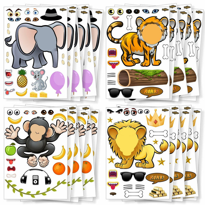 PartyNow Safari Animals Stickers 24-Pack Multicolor Waterproof Paper Kids by Deal US