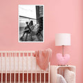 Retro Black & White Woman Wall Art Miami Beach Aesthetic Canvas Print 8x10 by Deal US