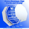 Shawgge FAFO Security Yard Sign with Stake Blue Metal Property Decor by Deal US