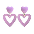 CBLUED Double Hearts Drop Earrings Purple Amethyst Dangle Jewelry by Deal US