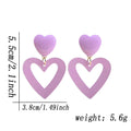 CBLUED Double Hearts Drop Earrings Purple Amethyst Dangle Jewelry by Deal US