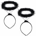 UNIME 2 Pack Feather Angel Halo Headbands Black 14x11.5cm Halloween by Deal US