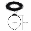 UNIME 2 Pack Feather Angel Halo Headbands Black 14x11.5cm Halloween by Deal US