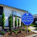 Shawgge FAFO Security Yard Sign with Stake Blue Metal Property Decor by Deal US