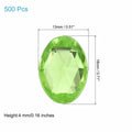 Uxcell 500pcs Oval Flatback Acrylic Rhinestones 18x13mm Light Green by Deal US