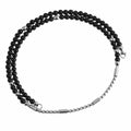 BLEUM CADE Black Agate Stone Necklace Double Pentagram Pendant by Deal US