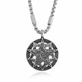 BLEUM CADE Black Agate Stone Necklace Double Pentagram Pendant by Deal US