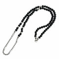 BLEUM CADE Black Agate Stone Necklace Double Pentagram Pendant by Deal US