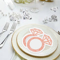AYINOBY 50 Pcs Glitter Rose Gold Diamond Ring Paper Napkins Pink Wedding by Deal US